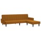 Schlafsofa 2-Sitzer mit Hocker Braun Samt Schlafsofa 2-Sitzer mit Hocker Braun Samt