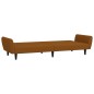 Schlafsofa 2-Sitzer mit Hocker Braun Samt Schlafsofa 2-Sitzer mit Hocker Braun Samt