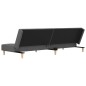 Schlafsofa 2-Sitzer mit 2 Kissen & Hocker Hellgrau Stoff Schlafsofa 2-Sitzer mit 2 Kissen & Hocker Hellgrau Stoff