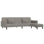 Schlafsofa 2-Sitzer mit 2 Kissen & Hocker Hellgrau Samt Schlafsofa 2-Sitzer mit 2 Kissen & Hocker Hellgrau Samt
