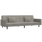 Schlafsofa 2-Sitzer mit 2 Kissen & Hocker Hellgrau Samt Schlafsofa 2-Sitzer mit 2 Kissen & Hocker Hellgrau Samt