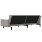 Schlafsofa 2-Sitzer mit 2 Kissen & Hocker Hellgrau Samt Schlafsofa 2-Sitzer mit 2 Kissen & Hocker Hellgrau Samt