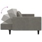 Schlafsofa 2-Sitzer mit 2 Kissen & Hocker Hellgrau Samt Schlafsofa 2-Sitzer mit 2 Kissen & Hocker Hellgrau Samt
