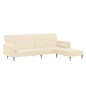 Schlafsofa 2-Sitzer mit Hocker Creme Samt Schlafsofa 2-Sitzer mit Hocker Creme Samt