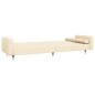 Schlafsofa 2-Sitzer mit Hocker Creme Samt Schlafsofa 2-Sitzer mit Hocker Creme Samt