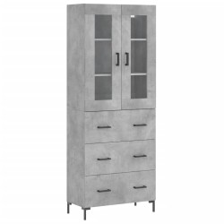 Highboard Betongrau 69,5x34x180 cm Holzwerkstoff