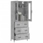 Highboard Betongrau 69,5x34x180 cm Holzwerkstoff Highboard Betongrau 69,5x34x180 cm Holzwerkstoff