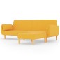 Schlafsofa 2-Sitzer mit Hocker & Zwei Kissen Gelb Stoff Schlafsofa 2-Sitzer mit Hocker & Zwei Kissen Gelb Stoff
