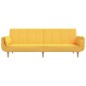 Schlafsofa 2-Sitzer mit Hocker & Zwei Kissen Gelb Stoff Schlafsofa 2-Sitzer mit Hocker & Zwei Kissen Gelb Stoff