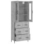 Highboard Betongrau 69,5x34x180 cm Holzwerkstoff Highboard Betongrau 69,5x34x180 cm Holzwerkstoff
