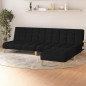 Schlafsofa 2-Sitzer mit Fußhocker Schwarz Stoff Schlafsofa 2-Sitzer mit Fußhocker Schwarz Stoff