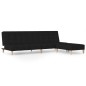 Schlafsofa 2-Sitzer mit Fußhocker Schwarz Stoff Schlafsofa 2-Sitzer mit Fußhocker Schwarz Stoff