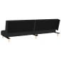 Schlafsofa 2-Sitzer mit Fußhocker Schwarz Stoff Schlafsofa 2-Sitzer mit Fußhocker Schwarz Stoff