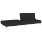 Schlafsofa 2-Sitzer mit Fußhocker Schwarz Stoff Schlafsofa 2-Sitzer mit Fußhocker Schwarz Stoff