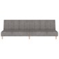 Schlafsofa 2-Sitzer mit Fußhocker Hellgrau Stoff Schlafsofa 2-Sitzer mit Fußhocker Hellgrau Stoff