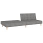 Schlafsofa 2-Sitzer mit Fußhocker Hellgrau Stoff Schlafsofa 2-Sitzer mit Fußhocker Hellgrau Stoff
