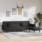Schlafsofa 2-Sitzer mit 2 Kissen & Hocker Schwarz Samt Schlafsofa 2-Sitzer mit 2 Kissen & Hocker Schwarz Samt