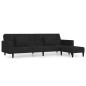 Schlafsofa 2-Sitzer mit 2 Kissen & Hocker Schwarz Samt Schlafsofa 2-Sitzer mit 2 Kissen & Hocker Schwarz Samt