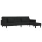 Schlafsofa 2-Sitzer mit 2 Kissen & Hocker Schwarz Samt Schlafsofa 2-Sitzer mit 2 Kissen & Hocker Schwarz Samt