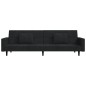 Schlafsofa 2-Sitzer mit 2 Kissen & Hocker Schwarz Samt Schlafsofa 2-Sitzer mit 2 Kissen & Hocker Schwarz Samt