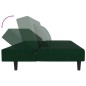 Schlafsofa 2-Sitzer mit 2 Kissen und Fußhocker Dunkelgrün Samt Schlafsofa 2-Sitzer mit 2 Kissen und Fußhocker Dunkelgrün Samt