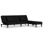 Schlafsofa 2-Sitzer mit 2 Kissen & Hocker Schwarz Samt Schlafsofa 2-Sitzer mit 2 Kissen & Hocker Schwarz Samt