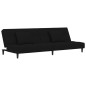 Schlafsofa 2-Sitzer mit 2 Kissen & Hocker Schwarz Samt Schlafsofa 2-Sitzer mit 2 Kissen & Hocker Schwarz Samt