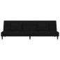 Schlafsofa 2-Sitzer mit 2 Kissen & Hocker Schwarz Samt Schlafsofa 2-Sitzer mit 2 Kissen & Hocker Schwarz Samt