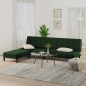 Schlafsofa 2-Sitzer mit Hocker Dunkelgrün Samt Schlafsofa 2-Sitzer mit Hocker Dunkelgrün Samt