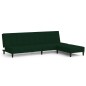 Schlafsofa 2-Sitzer mit Hocker Dunkelgrün Samt Schlafsofa 2-Sitzer mit Hocker Dunkelgrün Samt
