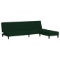 Schlafsofa 2-Sitzer mit Hocker Dunkelgrün Samt Schlafsofa 2-Sitzer mit Hocker Dunkelgrün Samt