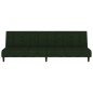 Schlafsofa 2-Sitzer mit Hocker Dunkelgrün Samt Schlafsofa 2-Sitzer mit Hocker Dunkelgrün Samt