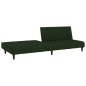 Schlafsofa 2-Sitzer mit Hocker Dunkelgrün Samt Schlafsofa 2-Sitzer mit Hocker Dunkelgrün Samt