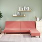 Schlafsofa 2-Sitzer mit Fußhocker Rosa Samt Schlafsofa 2-Sitzer mit Fußhocker Rosa Samt