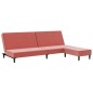 Schlafsofa 2-Sitzer mit Fußhocker Rosa Samt Schlafsofa 2-Sitzer mit Fußhocker Rosa Samt