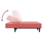 Schlafsofa 2-Sitzer mit Fußhocker Rosa Samt Schlafsofa 2-Sitzer mit Fußhocker Rosa Samt