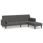 Schlafsofa 2-Sitzer mit 2 Kissen & Hocker Dunkelgrau Stoff Schlafsofa 2-Sitzer mit 2 Kissen & Hocker Dunkelgrau Stoff
