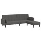 Schlafsofa 2-Sitzer mit 2 Kissen & Hocker Dunkelgrau Stoff Schlafsofa 2-Sitzer mit 2 Kissen & Hocker Dunkelgrau Stoff