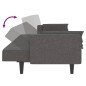Schlafsofa 2-Sitzer mit 2 Kissen & Hocker Dunkelgrau Stoff Schlafsofa 2-Sitzer mit 2 Kissen & Hocker Dunkelgrau Stoff