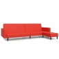 Schlafsofa 2-Sitzer mit Fußhocker Rot Kunstleder Schlafsofa 2-Sitzer mit Fußhocker Rot Kunstleder