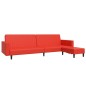 Schlafsofa 2-Sitzer mit Fußhocker Rot Kunstleder Schlafsofa 2-Sitzer mit Fußhocker Rot Kunstleder
