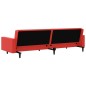 Schlafsofa 2-Sitzer mit Fußhocker Rot Kunstleder Schlafsofa 2-Sitzer mit Fußhocker Rot Kunstleder