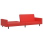 Schlafsofa 2-Sitzer mit Fußhocker Rot Kunstleder Schlafsofa 2-Sitzer mit Fußhocker Rot Kunstleder