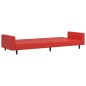 Schlafsofa 2-Sitzer mit Fußhocker Rot Kunstleder Schlafsofa 2-Sitzer mit Fußhocker Rot Kunstleder