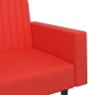 Schlafsofa 2-Sitzer mit Fußhocker Rot Kunstleder Schlafsofa 2-Sitzer mit Fußhocker Rot Kunstleder