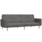 Schlafsofa 2-Sitzer mit Fußhocker Hellgrau Stoff Schlafsofa 2-Sitzer mit Fußhocker Hellgrau Stoff