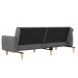 Schlafsofa 2-Sitzer mit Fußhocker Hellgrau Stoff Schlafsofa 2-Sitzer mit Fußhocker Hellgrau Stoff