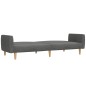 Schlafsofa 2-Sitzer mit Fußhocker Hellgrau Stoff Schlafsofa 2-Sitzer mit Fußhocker Hellgrau Stoff