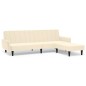 Schlafsofa 2-Sitzer mit Hocker Creme Samt Schlafsofa 2-Sitzer mit Hocker Creme Samt