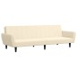 Schlafsofa 2-Sitzer mit Hocker Creme Samt Schlafsofa 2-Sitzer mit Hocker Creme Samt